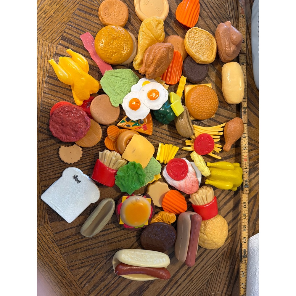 Little Tikes Play Food Lot Assorted Burgers Pizza Chicken Hot Dogs 65 Pieces